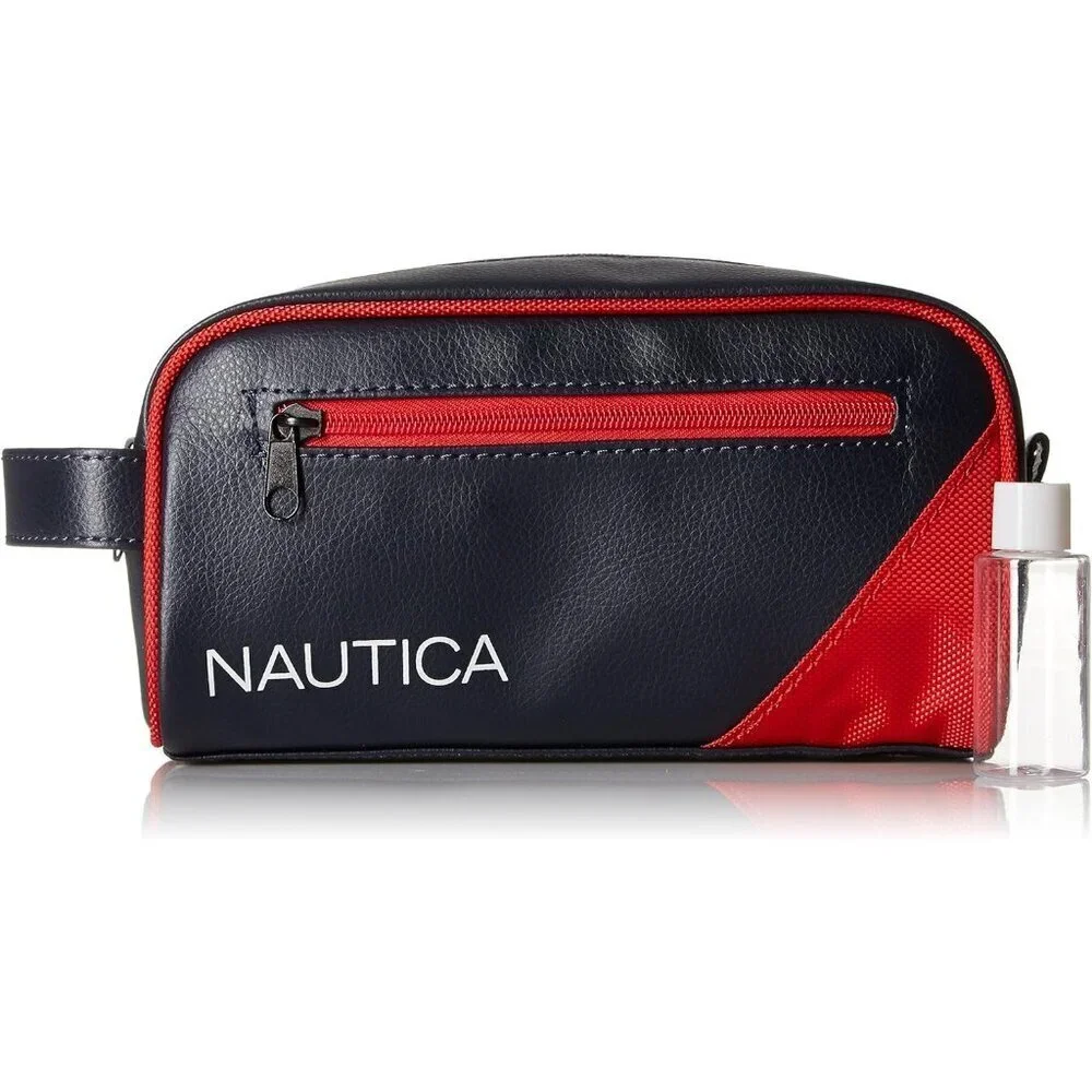 Men's Red Accessories Men's Top Zip Travel Kit Toiletry Bag Organizer